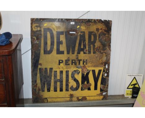 A Dewer's Perth Whisky enamel advertising sign (AF)