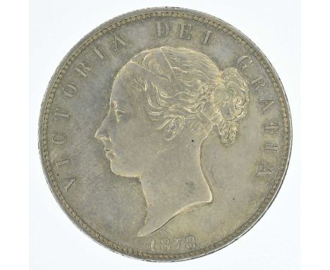 Queen Victoria, Halfcrown, 1878, Type A5, Young head l. R. Crowned shield, edge milled, silver, weight 14.1g, S.3889, EF.