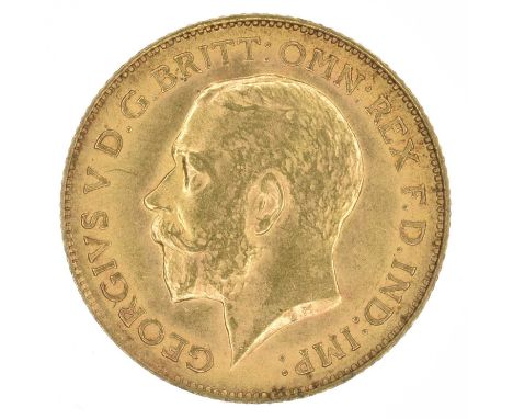 King George V, Half-Sovereign, 1914, Bare head l. R. St. George and dragon, London Mint, gold, weight 4g, S.4006, EF.