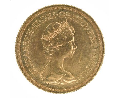 Queen Elizabeth II, Sovereign, 1978, Crowned head r. with obverse portrait by Arnold Machin, R. St. George and dragon, gold, 