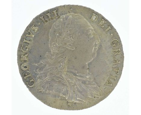 King George III, Shilling, 1787, Older laureate and draped bust r. R. With semée of hearts, edge milled, silver, weight 6g, S