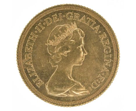 Queen Elizabeth II, Sovereign, 1978, Crowned head r. with obverse portrait by Arnold Machin, R. St. George and dragon, gold, 