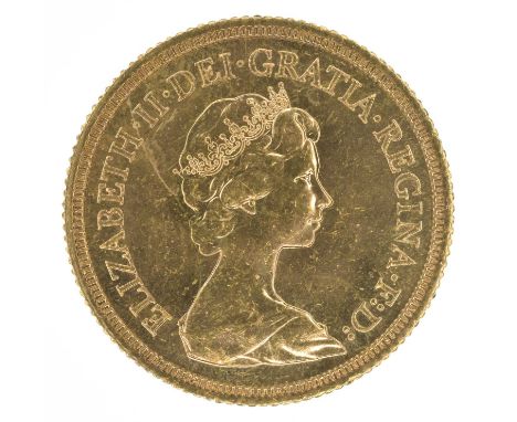 Queen Elizabeth II, Sovereign, 1978, Crowned head r. with obverse portrait by Arnold Machin, R. St. George and dragon, gold, 