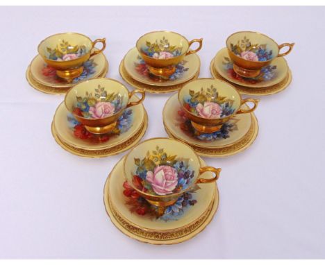 Aynsley teaset to include cups, saucers and plates for six place settings (18)