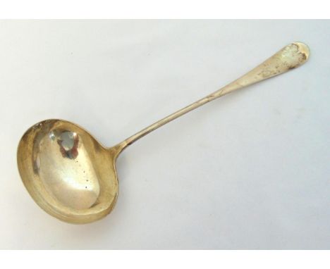 A Victorian hallmarked silver Old English pattern soup ladle, Sheffield 1894, approx total weight 227g