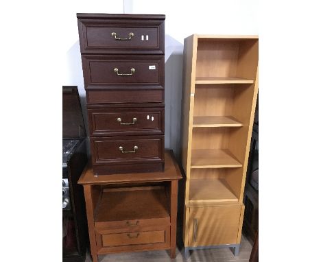 JOB LOT PAIR OF BEDSIDE CHESTS SHELF UNIT 2X HIFI CABINETS TV UNIT