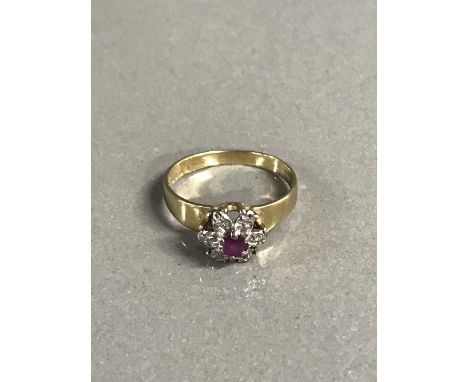 18ct RUBY/DIAMOND RING