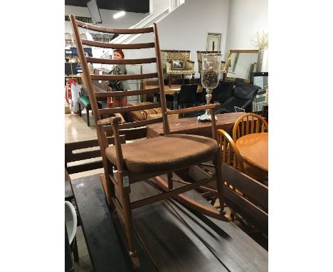 SHAKER STYLE LADDER BACK ROCKING CHAIR