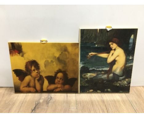 PRE RAPHAELITE PRINT ON TILE AND 1 OTHER