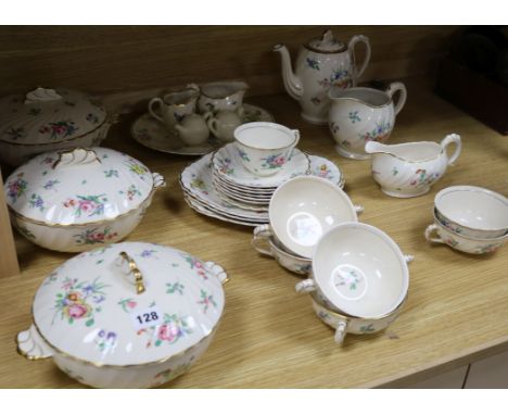 A Clarice Cliff Olde Bristol porcelain part tea and dinner service