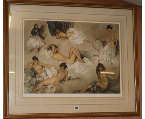 William Russell Flint (1880-1969), limited edition print, Variations II, 631/850, 50 x 68cm