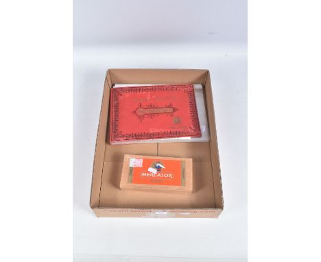 COLLECTION OF STAMPS IN CIGAR BOX FROM 1940S AND 50S, SHEETS OF BELGIUM CAHRITY STAMPS, main value in an old Maury album with