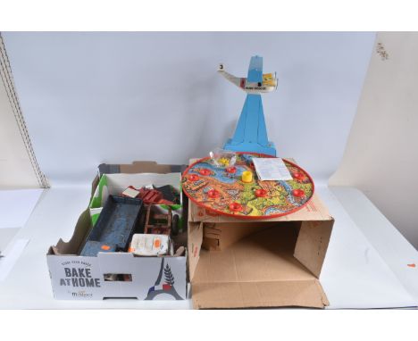A BOXED MARX TOYS CHUTES AWAY AIR-RESCUE TARGET GAME, appears largely complete with 10 droppable parachutes, instructions, in