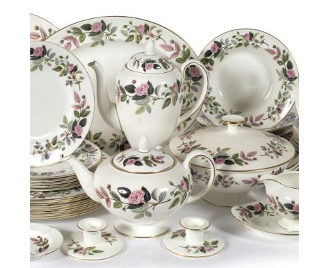 Wedgwood 'Hatherley Rose' part dinner, tea and coffee service  to include: teapot, coffee pot, cups, saucers, plates etc 