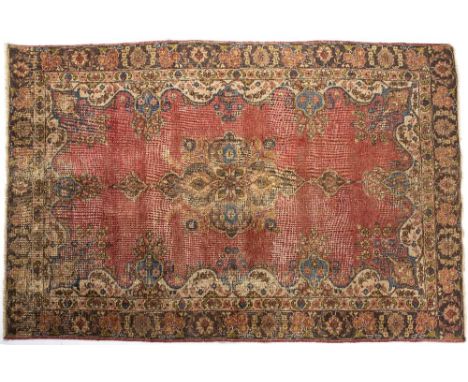 Red ground Mahal sofa carpet 181cm x 232cm approx