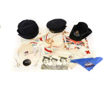Assorted 20th Century Accessories comprising a Sanders & Brightman WW2 Women's Royal Naval Service WRNS Ratings Cap with 'H.M