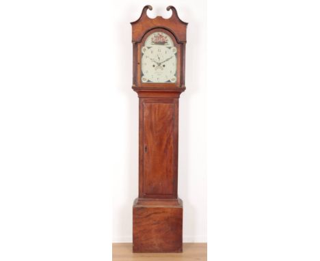 A GEORGE III MAHOGANY LONGCASE BY JOHN EDGECUMBE OF BRISTOLlate 18th century, the eight day two train movement striking on a 