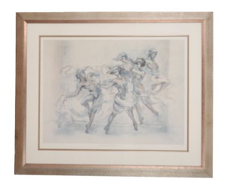 JOY KIRTON-SMITH (BRITISH, CONTEMPORARY) 'Dance of Passion' signed lower right, limited edition coloured lithograph numbered 