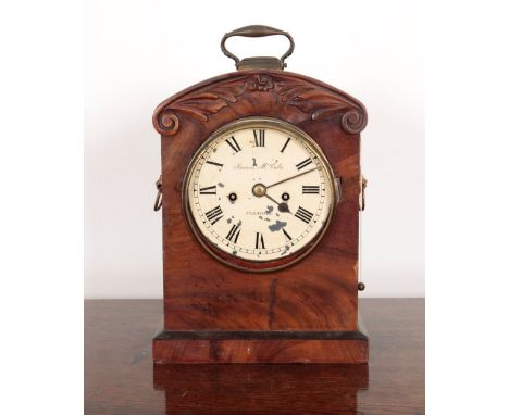 AN EARLY 19TH CENTURY MAHOGANY MANTEL CLOCK INSCRIBED JAMES MCCABE OF LONDONwith two train repeating fusee movement, the whit