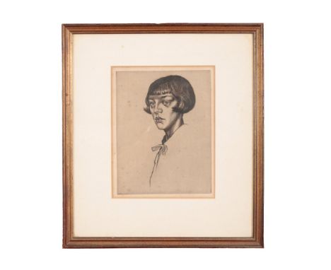*EDWARD BOUVERIE HOYTON (1900-1988) A head and shoulder portrait of a ladysigned in pencil to the margin, etching, the image 