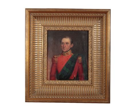 MANNER OF JAMES LEAKEY (1775-1865) A portrait of Sir James Arthuroil on canvas, 16.5cm x 14cm