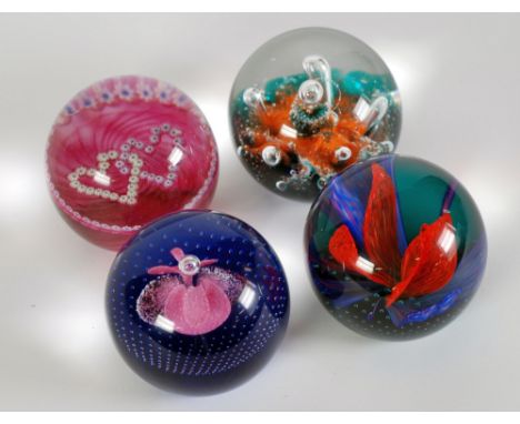 FOUR CAITHNESS GLASS PAPERWEIGHTS, 'Eternity', 'Buccaneer' (274/750), 'Luckenbooth' and 'Seadance' 2 3/4" and 3" (7cm and 7.6