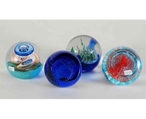 THREE CAITHNESS LIMITED EDITION GLASS PAPERWEIGHTS, 'Energize' (141/750), 'Ice Forest' (101/750), and 'Round The twist' (100/