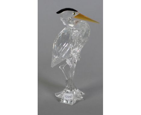 SWAROVSKI CUT GLASS MODEL OF A PELICAN, 6" (15.2cm) high C/R - Tiny chip to corner of base 