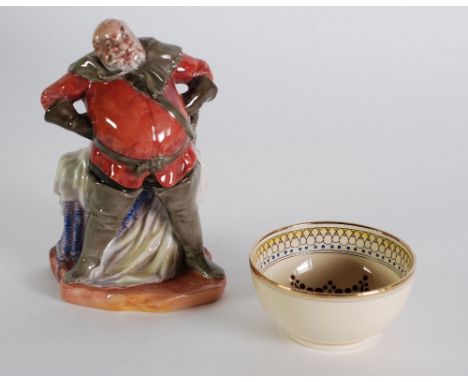 ROYAL DOULTON CHINA FIGURE, 'Falstaff' HN 2054, 7" (17.8cm) high, TOGETHER WITH A ROYAL DOULTON SMALL BOWL, decorated to the 
