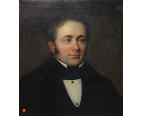 English School (19th century), Portrait of a gentleman, oil on canvas, 55cm x 50cm.