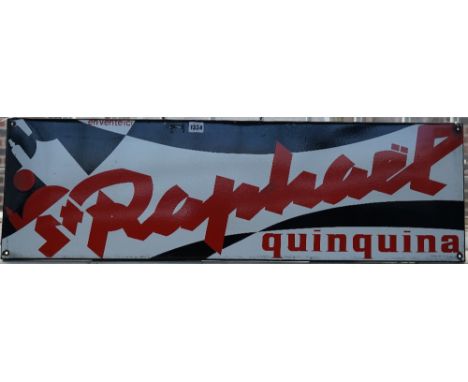 After Charles Loupot; Raphael Quinquina, an enamel advertising sign, circa 1955, by Vitracier Neuhaus, detailed 'Les Arcs', 9