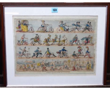 After I. R. Cruickshank, Hobby-Horse Fair, engraving with hand colouring, 30cm x 42cm.