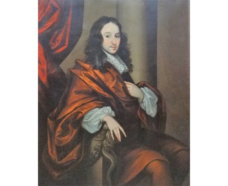 English School (19th century), Portrait of a 17th century gentleman, oil on canvas, 123cm x 100cm.