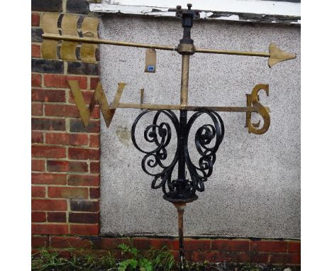 A late 19th century / early 20th century wrought iron weather vane.