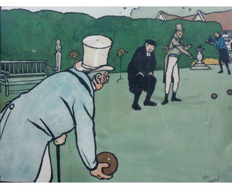 Cecil Aldin (1870-1935), Skating; Bowls; Angling; Shooting; Falconry; Carriage driving; Racing; Curling; Cricket; Dog racing;