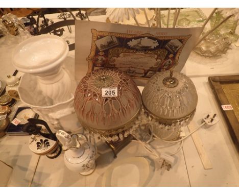 Ceramic planters vases glass lamps etc