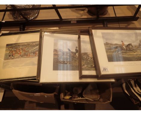 Collection of seven hunting related prints
