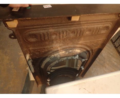 Metal bedroom fire surround with mantel with rope design border and floral decoration 100 x 60 cm