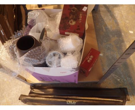 Collection of mixed items including candlestick ceramics etc