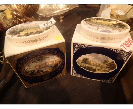 Pair of Royal Cauldon ceramic tea caddies
