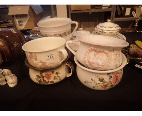 Seven ceramic chamber pots