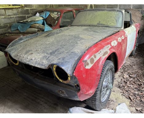 A Triumph TR4 bodyshell, no engine, gearbox, or interior With a V5C for a 1963 Triumph TR4, registration number 242 UAF, and 