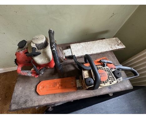 A Stihl MS 170 chainsaw, and another chainsaw, barn stored, conditions unknown (2)Please note:You are reminded under our Term