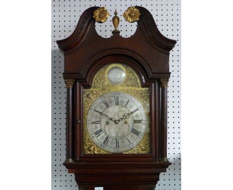 Tho's Thompson, Lancaster, a mahogany 8-day longcase clock with two-weight movement striking on a bell, the twelve-inch arche