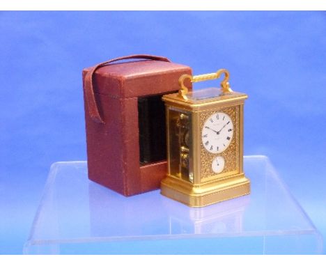 A Victorian gilt-metal giant twin fusee striking Carriage Clock with up-and-down dial, Charles Frodsham, London, No. 1319, th