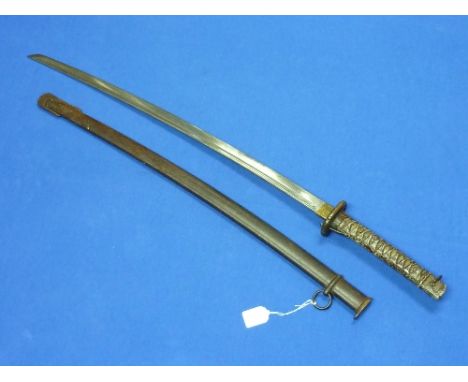 A W.W.2 period Japanese NCO Katana, pre-1936, with 27½-inch blade, Shin-Gunto brass tsuba and marks for Koishikawa / Kokura, 