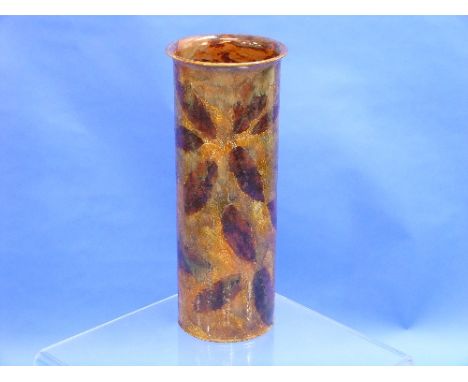 A Royal Doulton stoneware Stick Stand, of tall cylindrical form, decorated in the Natural Foliage Autumn Leaves pattern, 21½i