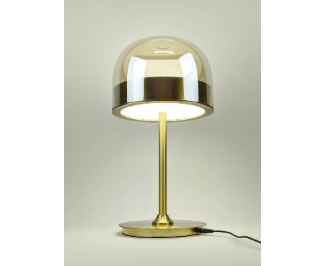 TABLE LAMP, 1950's Italian style, gilt metal with glass dome detail, 45cm H approx. 