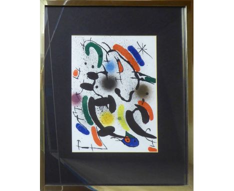 JOAN MIRO 'Miro lithographs plate 6', 1972, lithograph, with the Mark Gallery label verso, 33cm x 25cm, framed and glazed. 