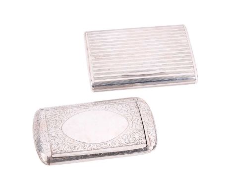 Two Early 20th-century silver snuff boxes; including a rounded rectangular snuff box by George Unite &amp; Sons, Birmingham 1